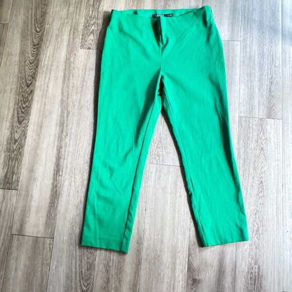 Vintage Lauren Ralph Lauren Women Pants Size 10 Green Cotton Elastin Elastic - Picture 2 of 11
